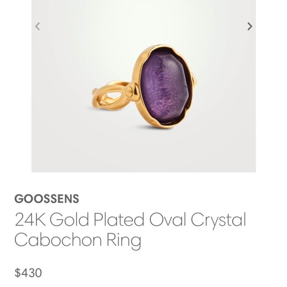 GOOSSENS | Gold Plated Crystal Cabochon Ring